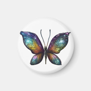 Imán Una mariposa colorida con alas de galaxia está des