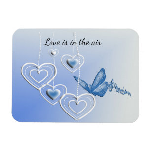 Imán Una mariposa y corazones