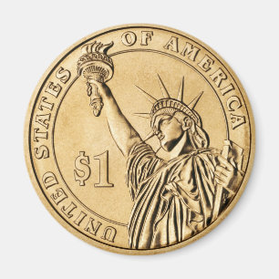 Imán Una moneda presidencial del dólar 2007 de la ment