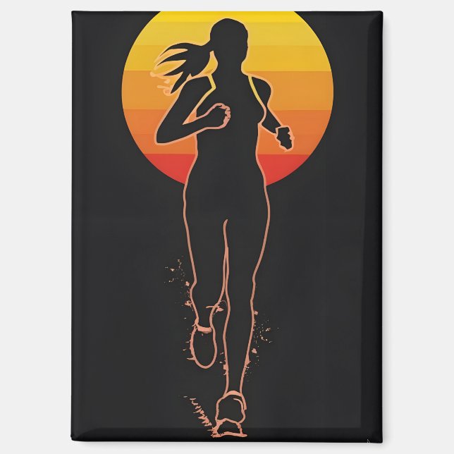 Imán Una mujer corre y hace ejercicio (Anverso)