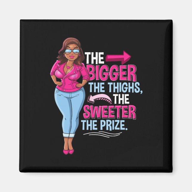 Imán Una mujer negra afroamericana divertida (Frente)