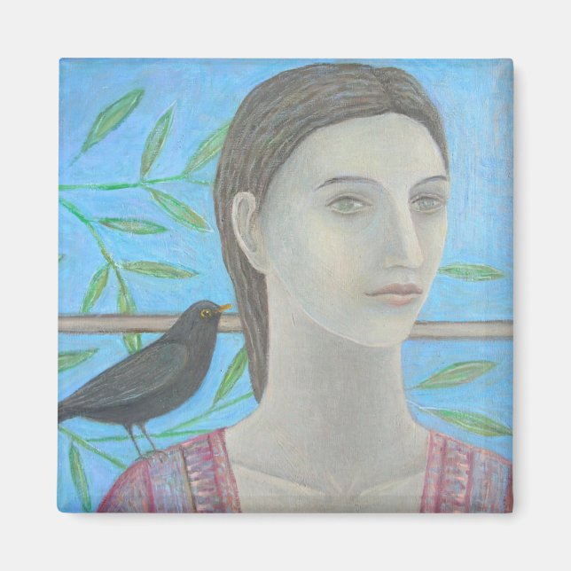 Imán Una mujer y un pájaro son uno (Frente)