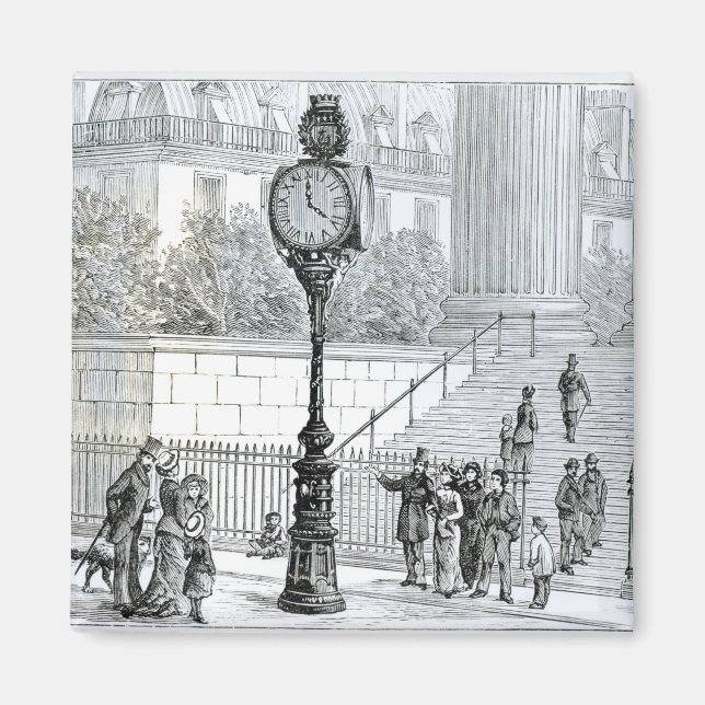 Imán Una multitud admira un reloj neumático (Frente)