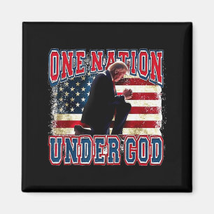 Imán Una Nación Bajo Dios Trump Reza Jesús Bandera De E