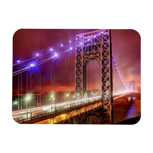 Imán Una noche ventosa y lluviosa desde Fort Lee (Horizontal)