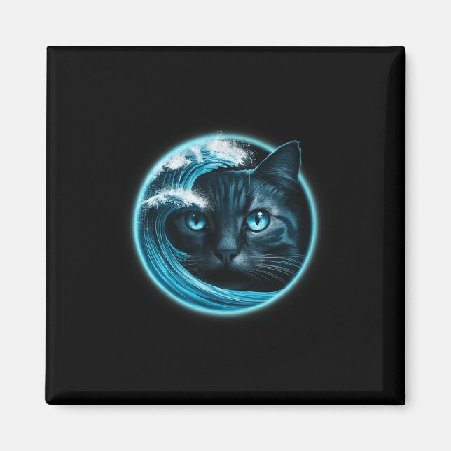 Imán Una Ola De Gatos Azules Para Kamala Divertida (Frente)
