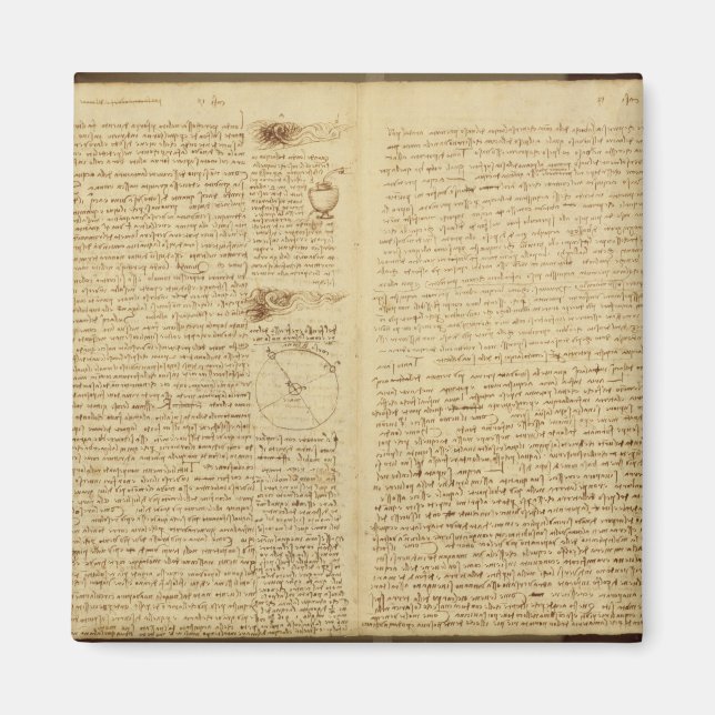 Imán Una página del Codex Leicester, 1508-12 (Frente)
