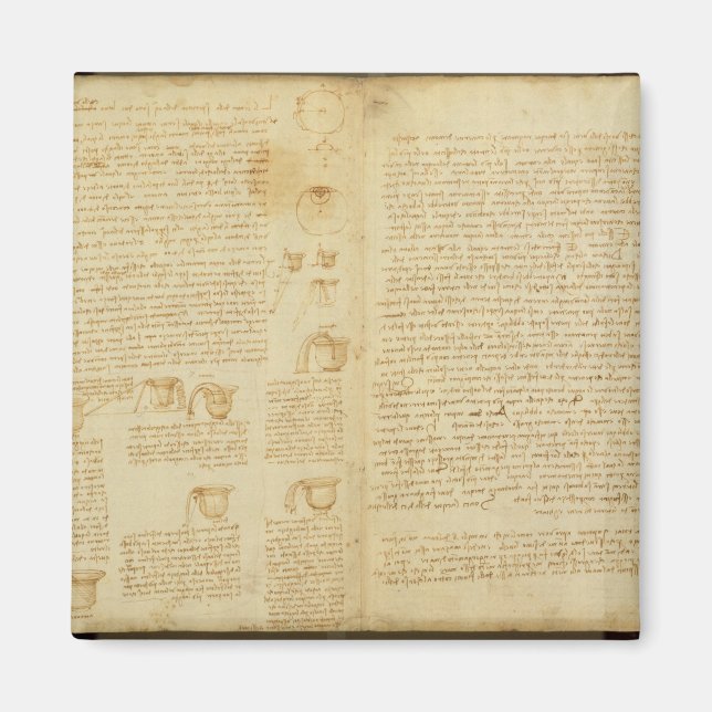 Imán Una página del Codex Leicester, 1508-12 (Frente)