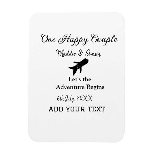 Imán Una pareja feliz comienza la aventura boda co (Vertical)