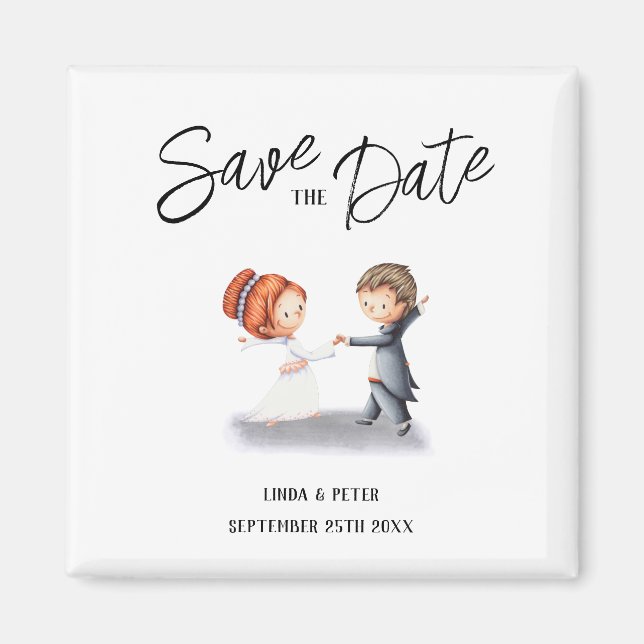 Imán Una pareja única que baila un Boda romántico (Frente)