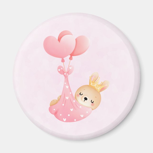 Imán Una pequeña conejita en una manta cardíaca (Frente)