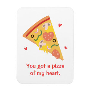 Imán Una pequeña pizza de mi corazón Pun Love Humor