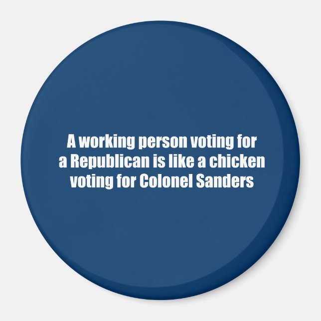 Imán Una persona trabajadora que vota por un republican (Frente)