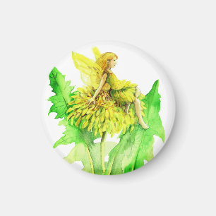 Imán Una pintura al acuarela de un dandelia