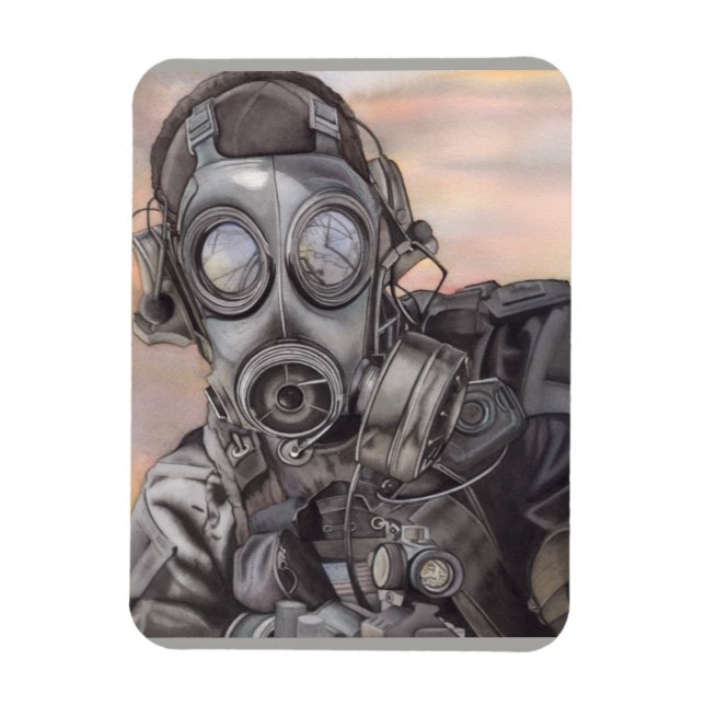 Imán Una PLANTILLA FOTOGRÁFICA o una Frig guerrera apoc (Vertical)