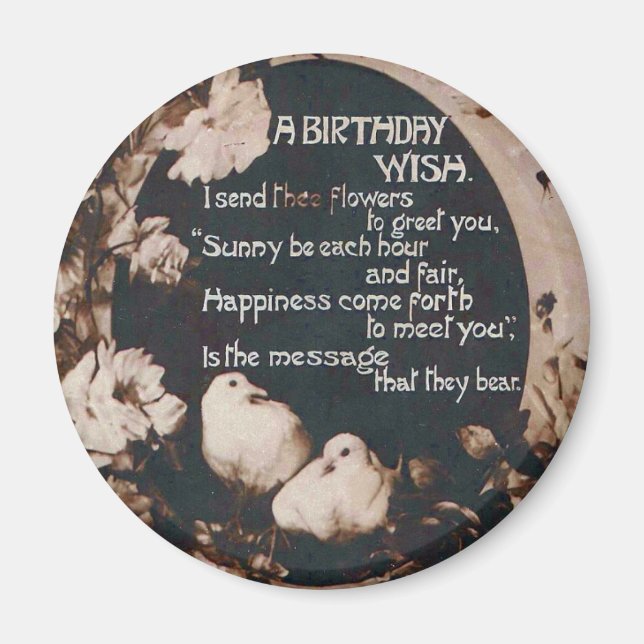 Imán Una postal de cumpleaños para palomas (Frente)