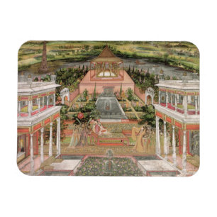 Imán Una princesa de Mughal en su jardín (aguazo en el