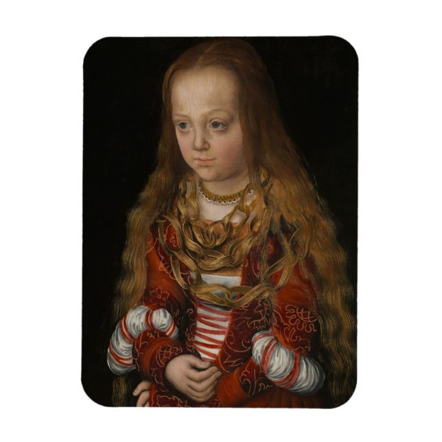 Imán Una princesa de Sajonia, c.1517 (aceite en el pane (Vertical)