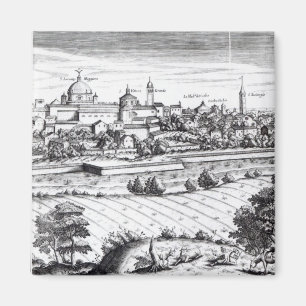 Imán Una sección de un mapa de Milano, 1640