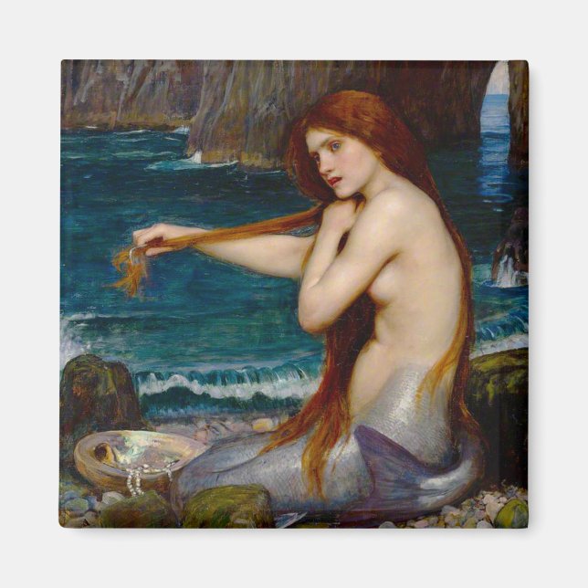 Imán Una sirena, c. 1900 de John Waterhouse (Frente)