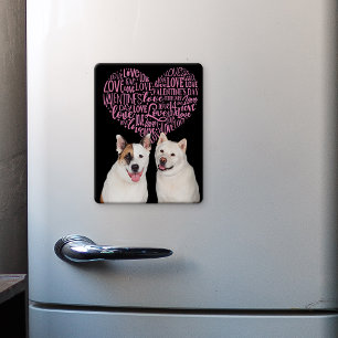 Imán Una tarjeta de San Valentín de tu Fridge Akita y B