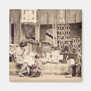 Imán Una tienda japonesa del paño, c.1890 (phot
