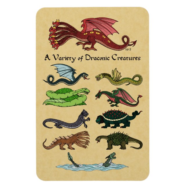 Imán Una variedad de criaturas draconicas (Vertical)