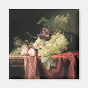 Imán Una vida inmóvil con las uvas, ciruelos