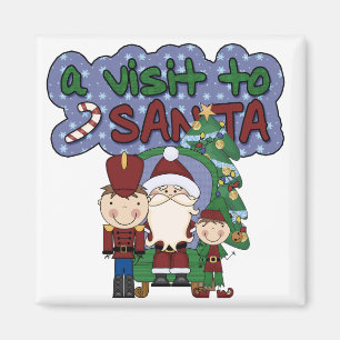 Imán Una visita a las camisetas y los regalos de Santa