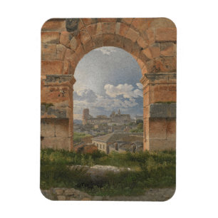 Imán Una vista a través de tres arcos del Coliseo