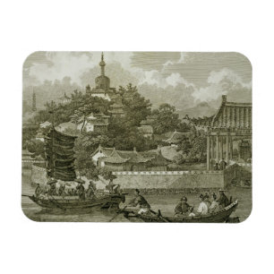 Imán Una vista de los jardines del palacio imperial,