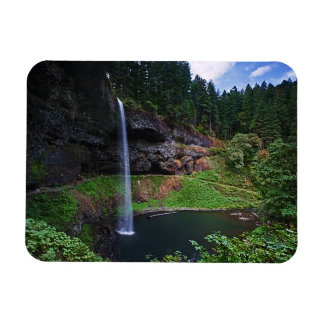 Imán Una vista de South Falls en Silver Falls State Par (Horizontal)