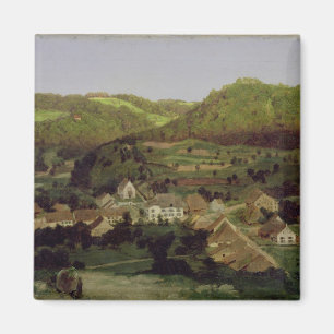 Imán Una vista del pueblo de Tenniken, 1846