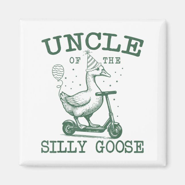 Imán Uncle Of The Silly Goose First Birthday Family Mat (Frente)