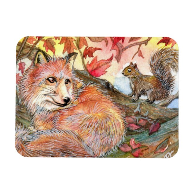 Imán Únete A Mí Para Una Napa Con Fox Y Squirrel (Horizontal)