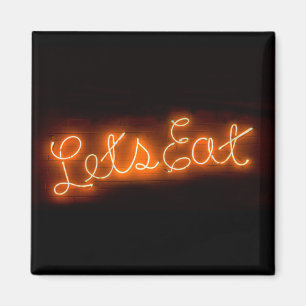 Imán Único comamos Rótulo de neón vintage en Naranja