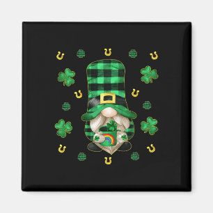 Imán Único Día de Gnome St Patricks - Cute Buffalo Plai