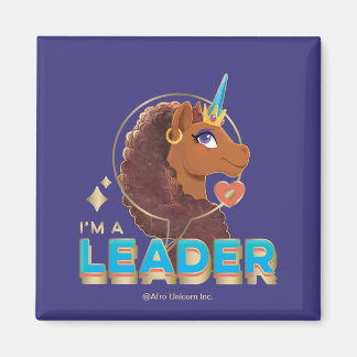 Imán Único diseño de unicornio "Soy líder"