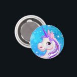Imán Unicorn face and snowflakes background.<br><div class="desc">Unicorn face and snowflakes background, great gift for unicorn lovers on christmas.</div>