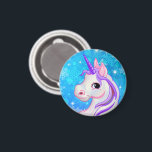 Imán Unicorn face and snowflakes background.<br><div class="desc">Unicorn face and snowflakes background, great gift for unicorn lovers on christmas.</div>
