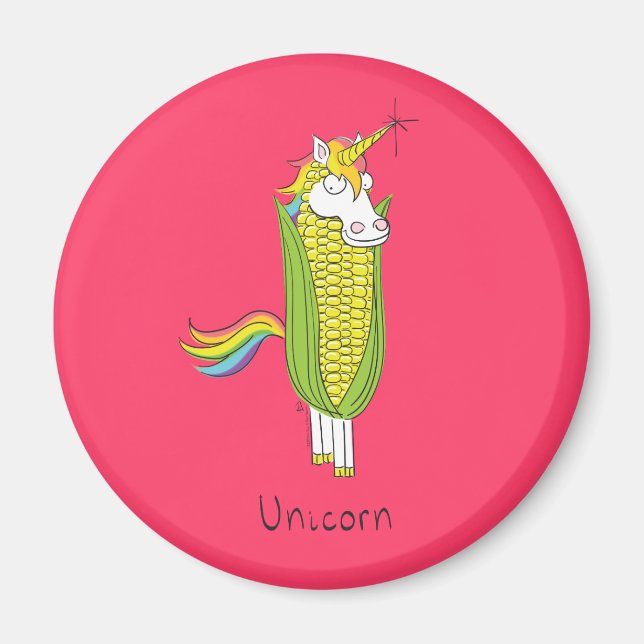 Imán Unicorn Funny Corn Magnet (Frente)