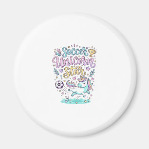 Imán Unicorn Fútbol Unicornio Estrella Lindo