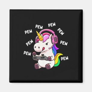 Imán Unicorn Pew Pew Unicornios Lover Video Game Gamer 