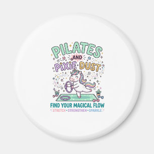 Imán Unicorn Pilates y polvo de hadas tipografía negrit