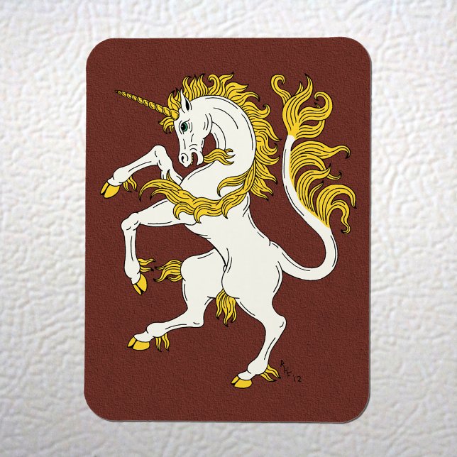 Imán Unicorn Rampant (Unicorn Rampant Flexi Magnet on Fridge)