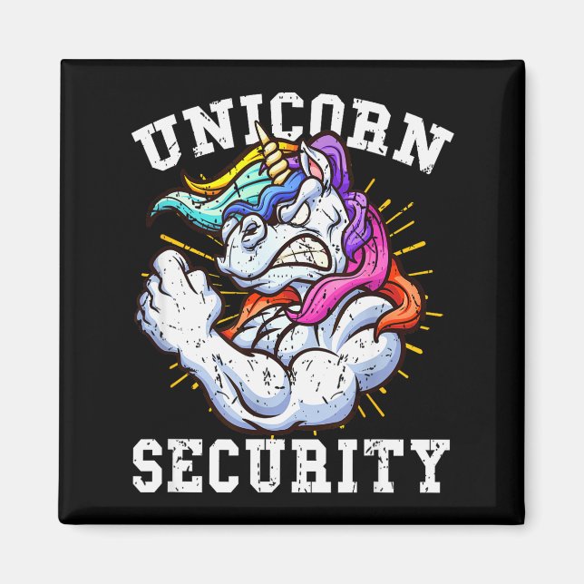 Imán Unicorn Security - Manly Muscular Unicorn Lovers  (Frente)