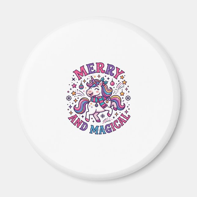 Imán Unicornio Alegre y Mágico (Frente)