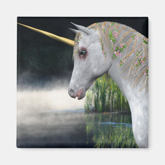 Imán Unicornio Blanco En Matiz De Fantasía