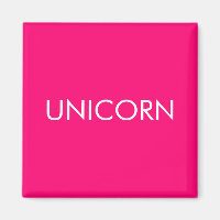 "Unicornio" blanco minimalista de fucsia rosa