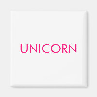 "Unicornio" blanco minimalista de fucsia rosa